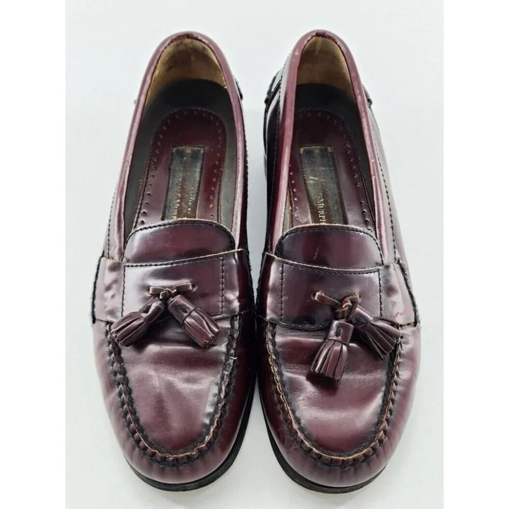 Johnston & Murphy Burgundy Leather Tasseled‎ Loafers Shoe Men’s US Size 10M